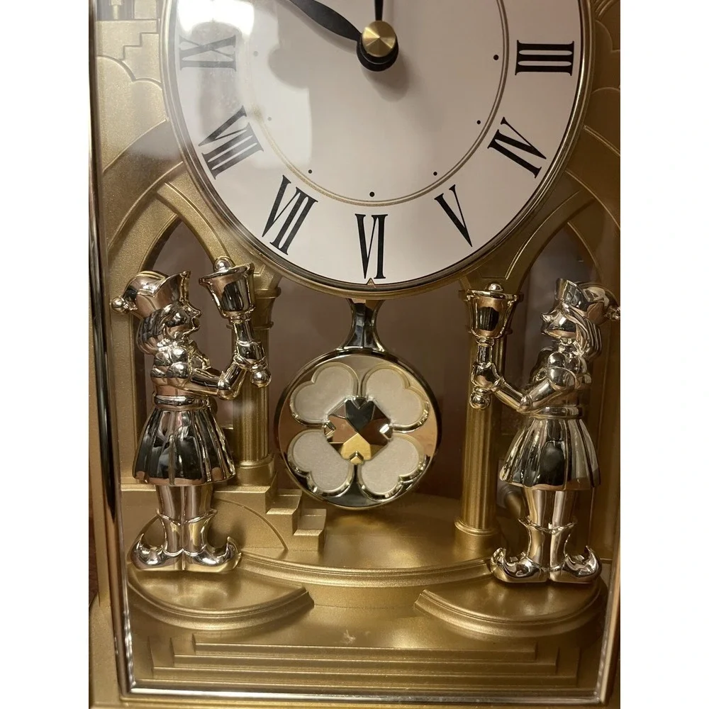 Rhythm Two Tone Carriage Mantel Clock - Gold